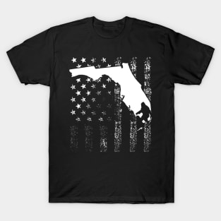 Florida Bigfoot American Flag T-Shirt